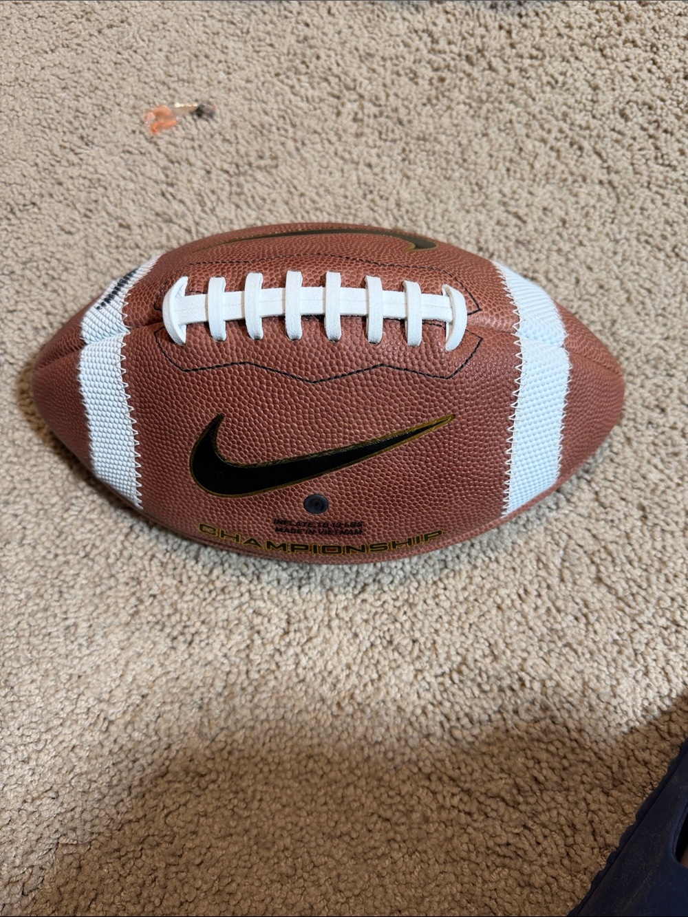 Nike Brown Football with White Laces and Stripes